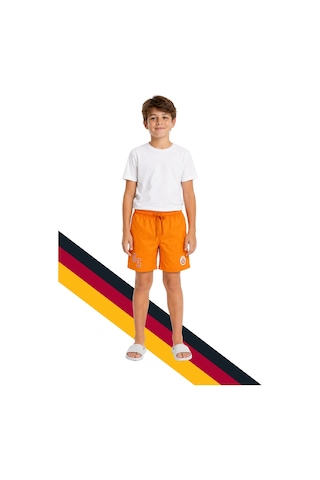 Gs Store Galatasaray Lisanslı Çocuk Deniz Şortu Turuncu