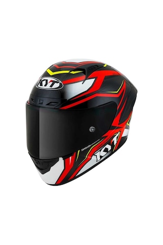 Kyt Nz-Race Carbon Strıde Kapalı Motosiklet Kaskı Beyaz - Kırmızı - Siyah