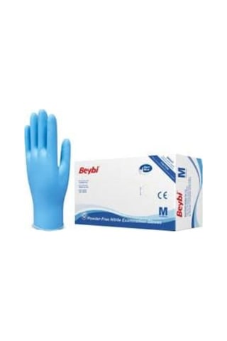 Beybi M Medium Pudrasız Mavi Nitril Muayene Eldiveni 20 Paket 1 Koli Diğer