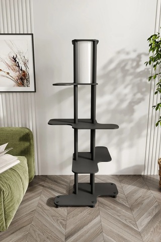 Ravilo Smyrna Raflı Lambader Siyah