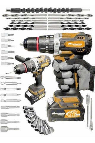 Schmıtzer 4lüset-t Pro 21v 40 Parça Şarjlı Akülü 3 Modlu Hilti Matkap Somun Sıkma Sökme Taşlama