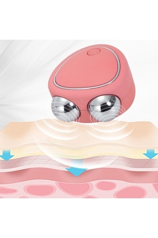 Tysm Taşınabilir Şarjlı Çift Rulo Masaj Aleti Mikro Akım Güzellik Cihazı Pembe Evde Kolay Kullanım İçin Mükemmel Pembe