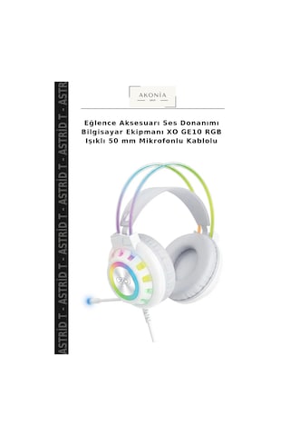 Eğlence Aksesuarı Ses Donanımı Bilgisayar Ekipmanı Xo Ge10 Rgb Işıklı 50 Mm Mikrofonlu Kablolu
