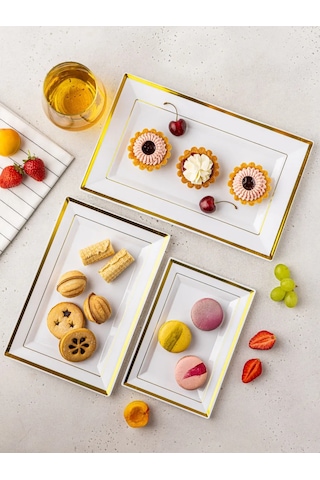 Family Co. Tek Kullanımlık Plastik Servis Tabakları Seti 6 Adet. 210113081 100 adet