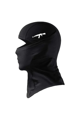 Flex Siyah Balaklava Ak 47 Reflektörlü Kar Maske Kask Motor Drill Ünisex Motor