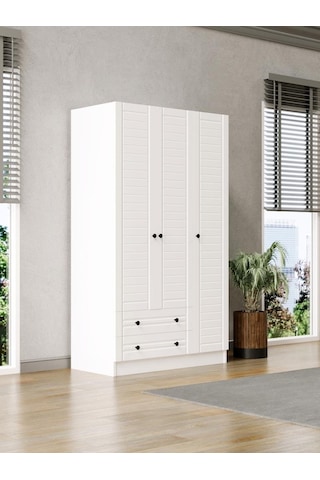 Kuzeylife Elegante Modern Tasarımlı Membran Kapaklı 3 Kapılı Gardırop (50cm Derinlik)