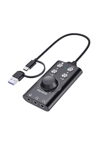 Cr67 Usb / Type-c Harici Ses Kartı 7.1 Gaming Audio Mixer, Reverb Efektli Yayıncı Ve Mikrofon Mikseri