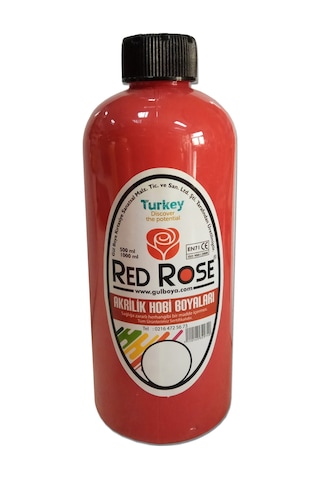 Kızmızı Renk Red Rose 500Ml Akrilik Hobi Boyası