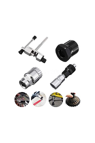 Kosona Bisiklet Tamir Aleti Seti - Zincir Kesici, Zincir Çıkarıcı, Bracket Çıkarıcı, Freewheel Cassette Ve Krank Çıkarıcı Araçları 5 Parça Çok Renkli