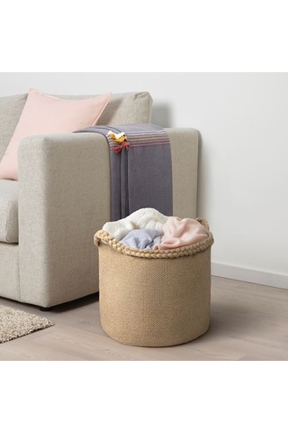 Ikea Mävınn Sepet, Jüt, 37x35x35 Cm Hasır Jüt Siyah