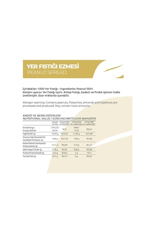 Antalya Reçelcisi Yer Fıstığı Ezmesi 225 G