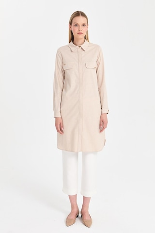 Cep Kapağı Aksesuarlı Tunik Bej Krem