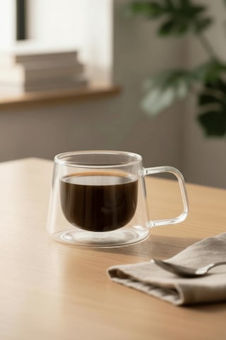 120 Ml Çift Cidarlı Cam Kahve Espresso Bardağı Mıt1282 Şeffaf