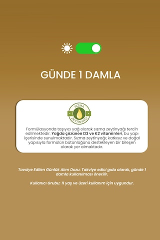 Erbatab D3 K2 İkisi Bir Arada Damla Vitamin 20 ML