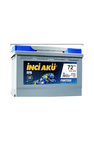 İnci 12v 72 Amper 680A EN Efb Start Stop Akü Ü.T Aralık 2023