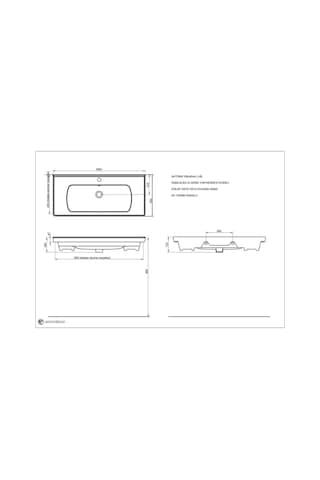 Seramiksan Saturn A142031K Etajer Uyumlu Lavabo Mat Antrasit 100 x 45 CM