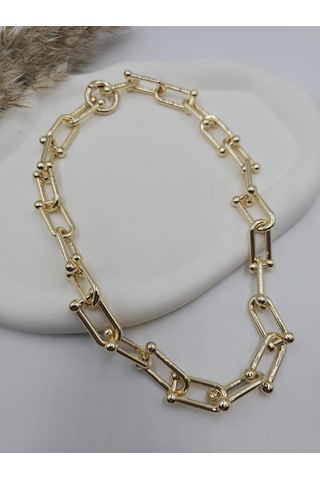 Altın Kaplama Tifany Taşlı Kolye Altın