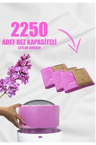 Korbell 16lt Çöp Kutuları Ile Uyumlu 2250 Bebek Bezi Kapasiteli Amber Kokulu 3 Paket Yerli