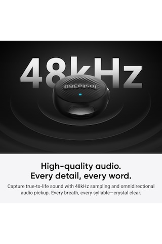 Insta360 Mic Air 1 Tx + 1 Rx , Gürültü Engelleme, 300 M Menzil, Usb-c İphone/android/pc/mac İçin Kablosuz Mikrofon, Vlog, Akış