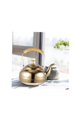 Basit Tasarım Paslanmaz Çelik Çaydanlık 1l Kapasite Tealeaaves Sünleşen Mutfak Çay Su Isıtıcısı Çelik