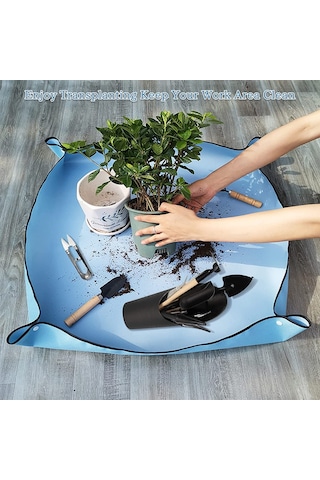 Çiçek saksı toprağı toprak  aktarımı için su geçirmez ped 65x65CM