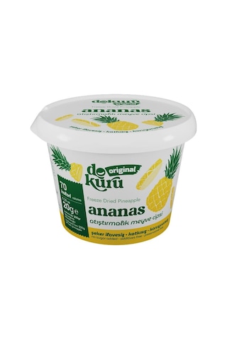 Dokuru Ananas Kuru Meyve Cipsi - Dondurularak Kurutulmuş Freeze Dried Çıtır Ananas 15 G