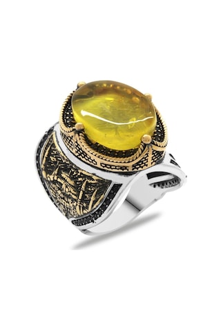 Doğal Damla Kehribar Taşlı Yanları Sultanahmet Camii Detaylı 925 (500124595)
