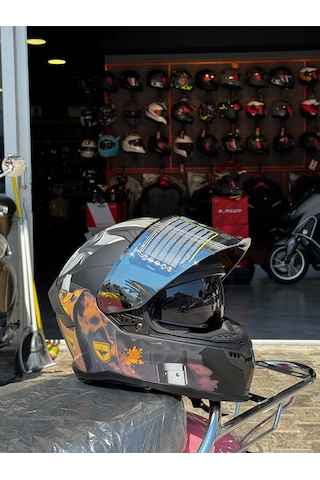 Mts Fullface Kask Ece2206 Sertifikalı Güneş Vizörlü Krem