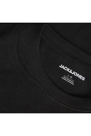 Jack & Jones Erkek Logo Detayli Bisiklet Yaka Tisört - Rush - 12298424 Siyah