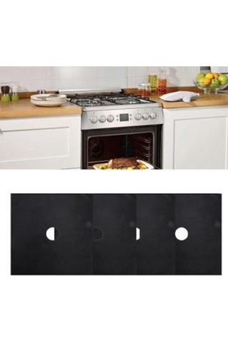 İsgstore Yıkanabilir Ocak Koruyucu Folyo Kirlenmeyi Önleyen Yanmaz Yapışmaz 4'lü Set Zorlu Lekelere Son