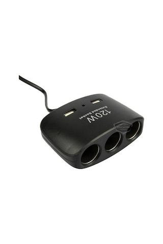 Üniversal 3 Lü Çakmak Soketi 120w Çakmaklık Çoğaltıcı 2 Usb Araç Şarj Cihazı Çakmaklık Şarj Çakmak Çoklayıcı 12v/24v 00 Şüscaroto Aksesuar