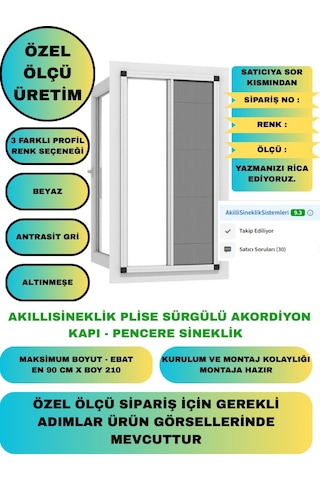 Plise Pileli Akordiyon Kapı Sineklik Akıllısineklik 90x210