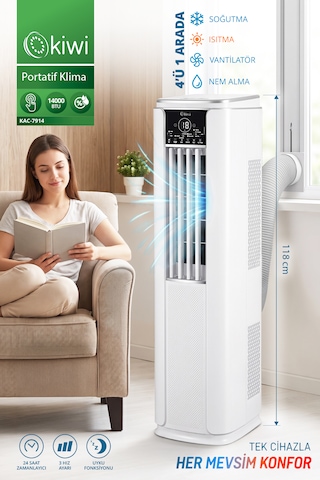 Kiwi KAC-7914 14000 BTU Soğutma ve Isıtma Portatif Klima