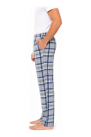 Yasar Underwear Erkek Pijama Altı %100 Pamuklu Ekose Desenli Cepli Ve Bağcıklı Gri,lacivert Gri,lacivert
