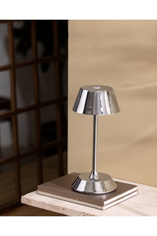 Madame Coco Bernelle Dokunmatik Abajur - 13 Cm - Silver Gri