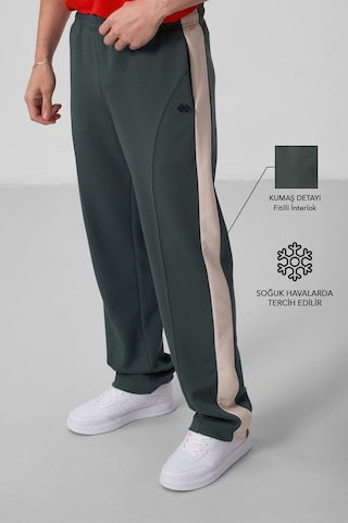 Tommylife Haki Yüzeyi Dokulu Standart Fit Palazzo Erkek Pantolon - 82171 Haki