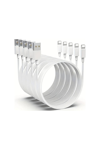Winex 5 Adet 3a 45w Usba To Lightning 1m Hızlı Şarj Kablosu Beyaz