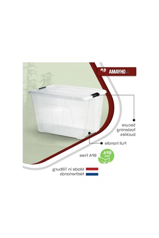 60l Kapaklı Şeffaf Saklama Kutusu - 4'lü Set
