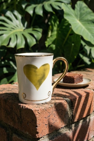 Heart Porselen Kupa Sarı - 250 Ml Sarı