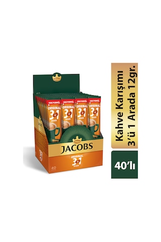 Jacobs 3'ü 1 Arada Karışım Kahve 40'lı Kutu