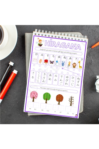 Çocuklar İçin Hiragana Öğreniyorum Seti Çok Renkli