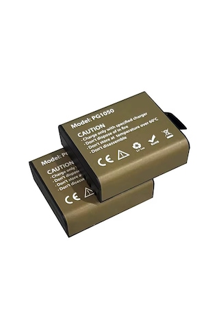 Ultratekno 2 Adet Pg1050 Batarya Eken Aksiyon Kamera Bataryası 3.7v 1050mah 3.885wh Altın