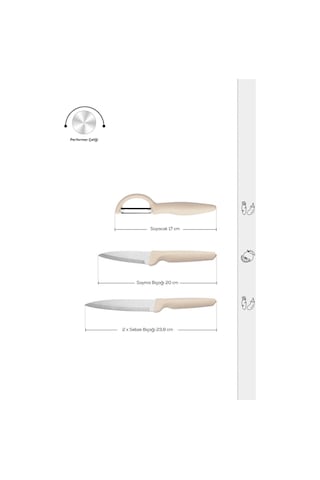 Dr. Inox 4 Parça Bıçak Seti Bej