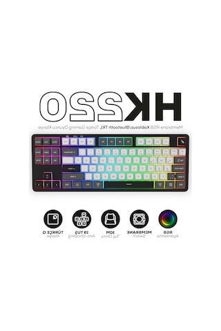 Rgb Kablosuz Gaming Klavye, Siyah Ve Beyaz Renk Seçenekleri İle