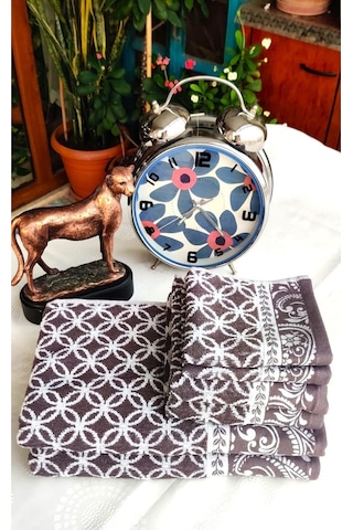 Hediyelik, Çeyizlik , İhraç Fazlası Özel Üretim Bukle Cotton Banyo-mutfak Havlu Seti 6'lı Set Mürdüm