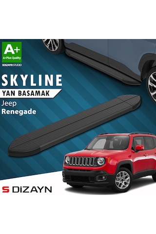 S-dizayn Jeep Renegade Skyline Siyah Yan Basamak 173 Cm 2014 Üzeri A+ Kalite