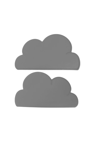 Konesam 2 Adet Çocukluk Çağı Gümüşü Yemek Matı Isı Yalıtımı, Su Geçirmez, Yiyecek Dereceli Silikon, Temizliği Kolay, Masa Koruyucu Gri