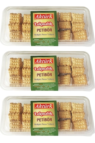 Aktürk Lokmalık Petibör Bisküvi Arası Lokum 250 Gr X 3 Adet