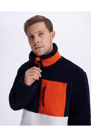 Kappa Hanoran Khakı-ecru-orange Man Sherpa Jacket 371t3qw-x8f Karışık-çok Renkli