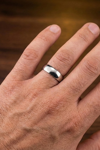 925 Ayar Gümüş Alyans Unisex Klasik Alyans Yüzük - Düz Tasarım Söz Ve Nişan Yüzüğü Barcode Beyaz